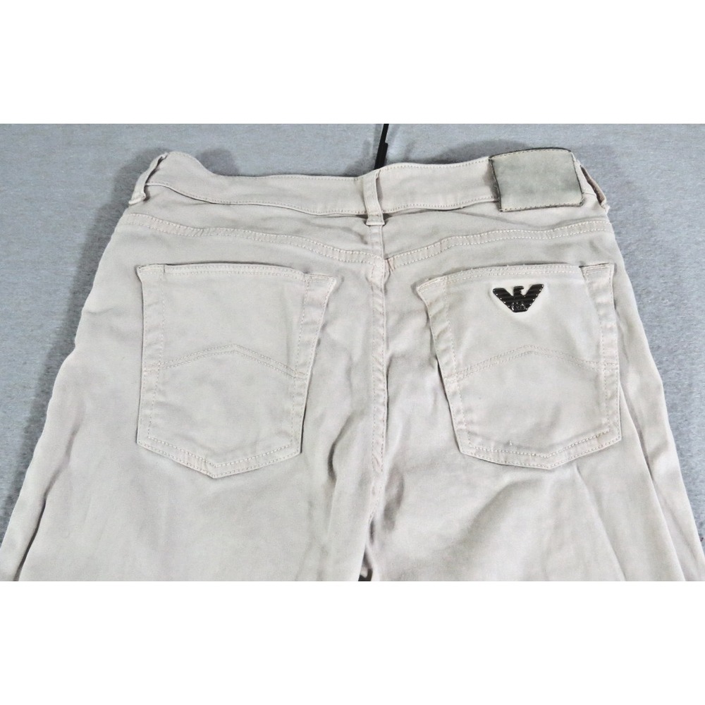 Armani Jeans J85 Magnolia Womens 27 Cream Skinny Stretch Slim Fit Designer Pants